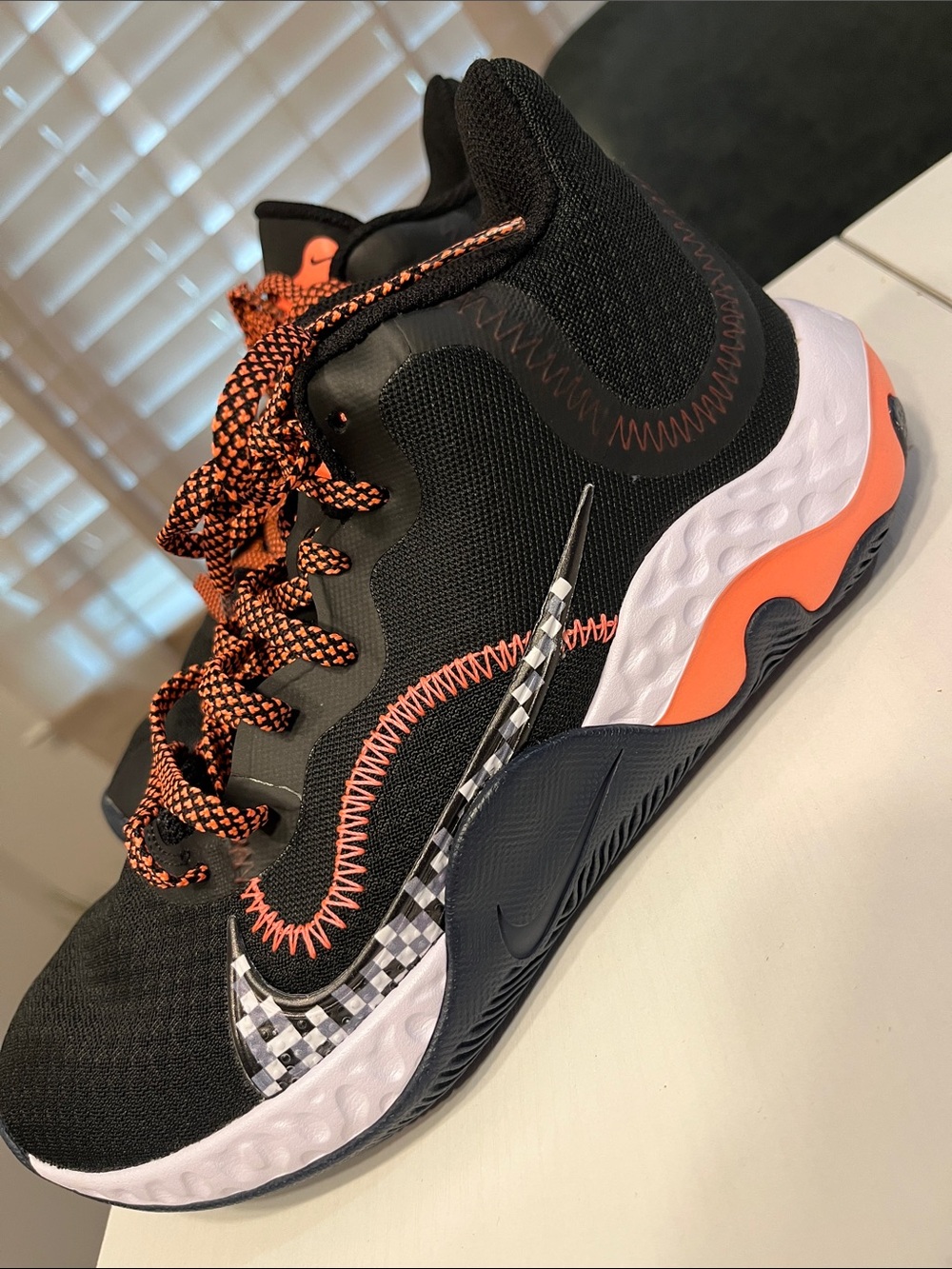 Nike Kids Black & Orange Performance Basketball Shoes
